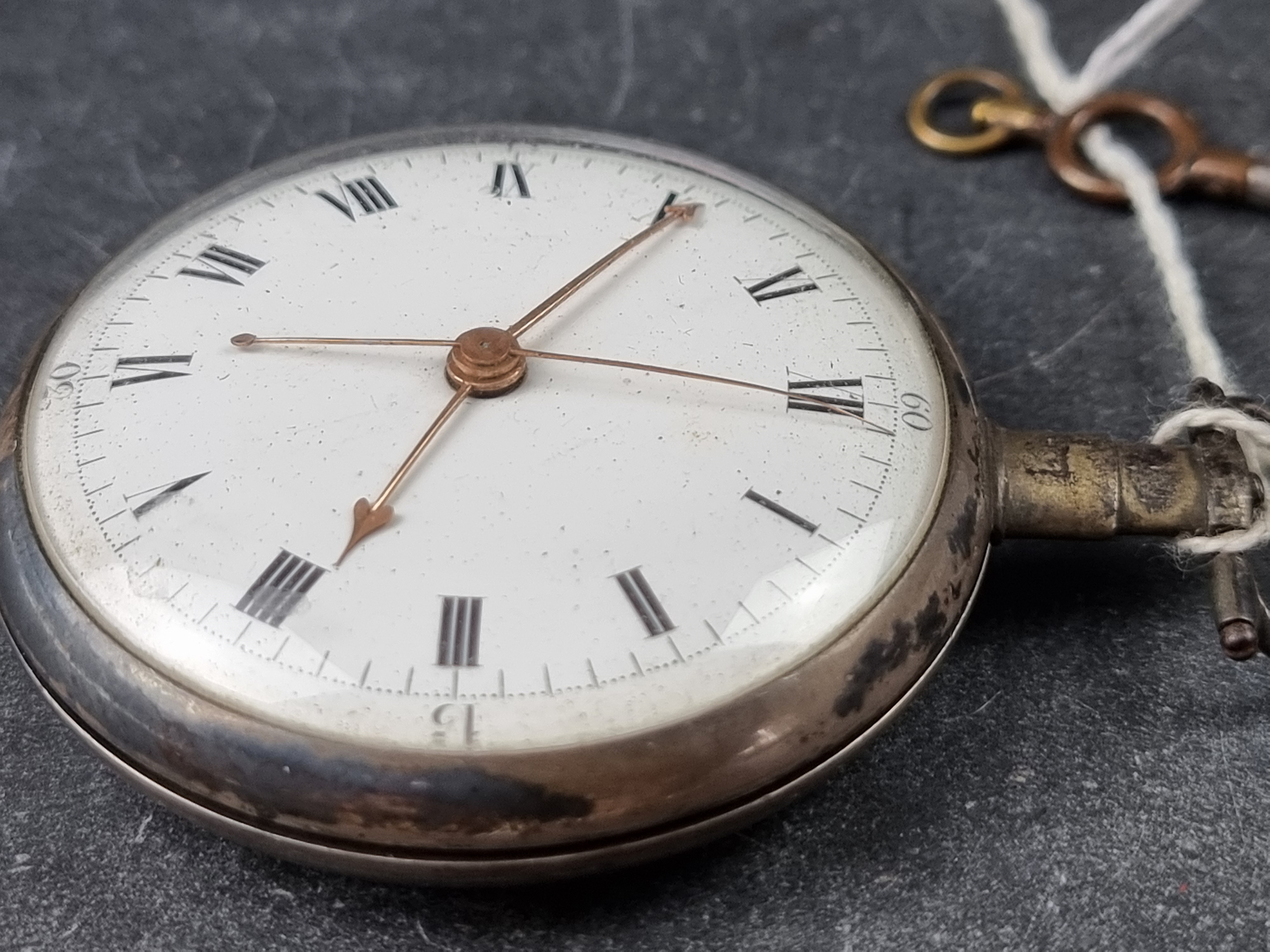 An unusual George III silver open face key wind skeletonised pocket watch, with duplex escapement - Image 2 of 6