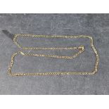 A yellow metal Figaro style necklace, stamped 585, 55.5cm long, 9.9g.