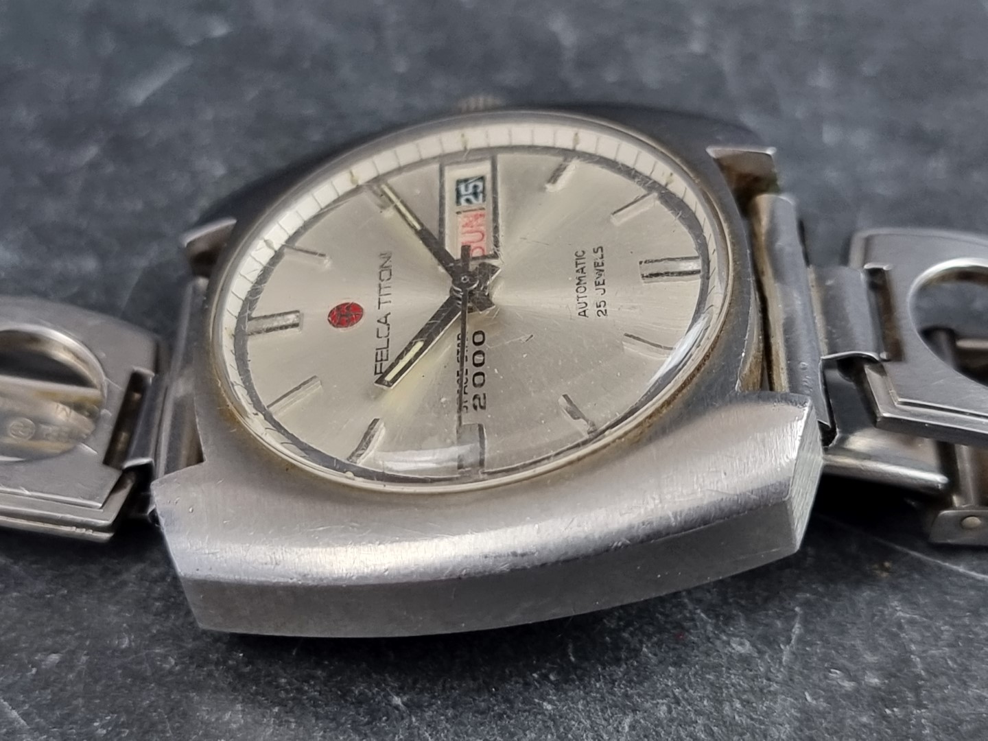 A 1970s Felca Titoni 'Space Star 2000' day-date stainless steel automatic wristwatch, 39mm, Ref. - Image 3 of 4