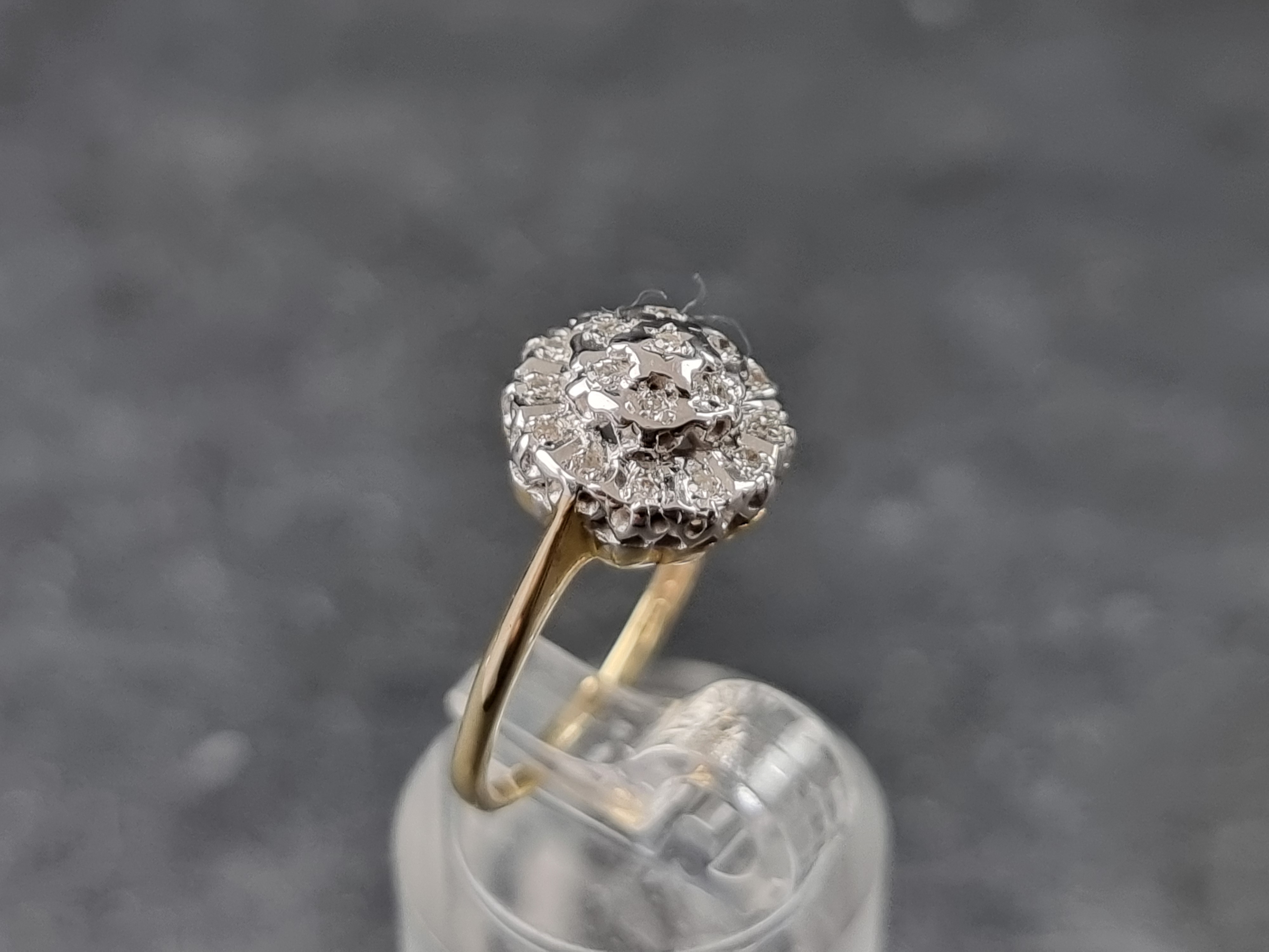 A 9ct gold diamond cluster ring, London 1985, size K 1/2, gross weight 2.1g. - Image 2 of 2