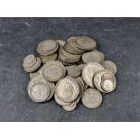 Coins: a quantity of George V and George VI .500 silver coinage, 396g.
