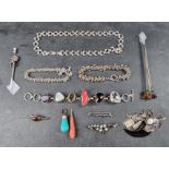 A quantity of silver and .925 jewellery; together with two hat pins; and other items.
