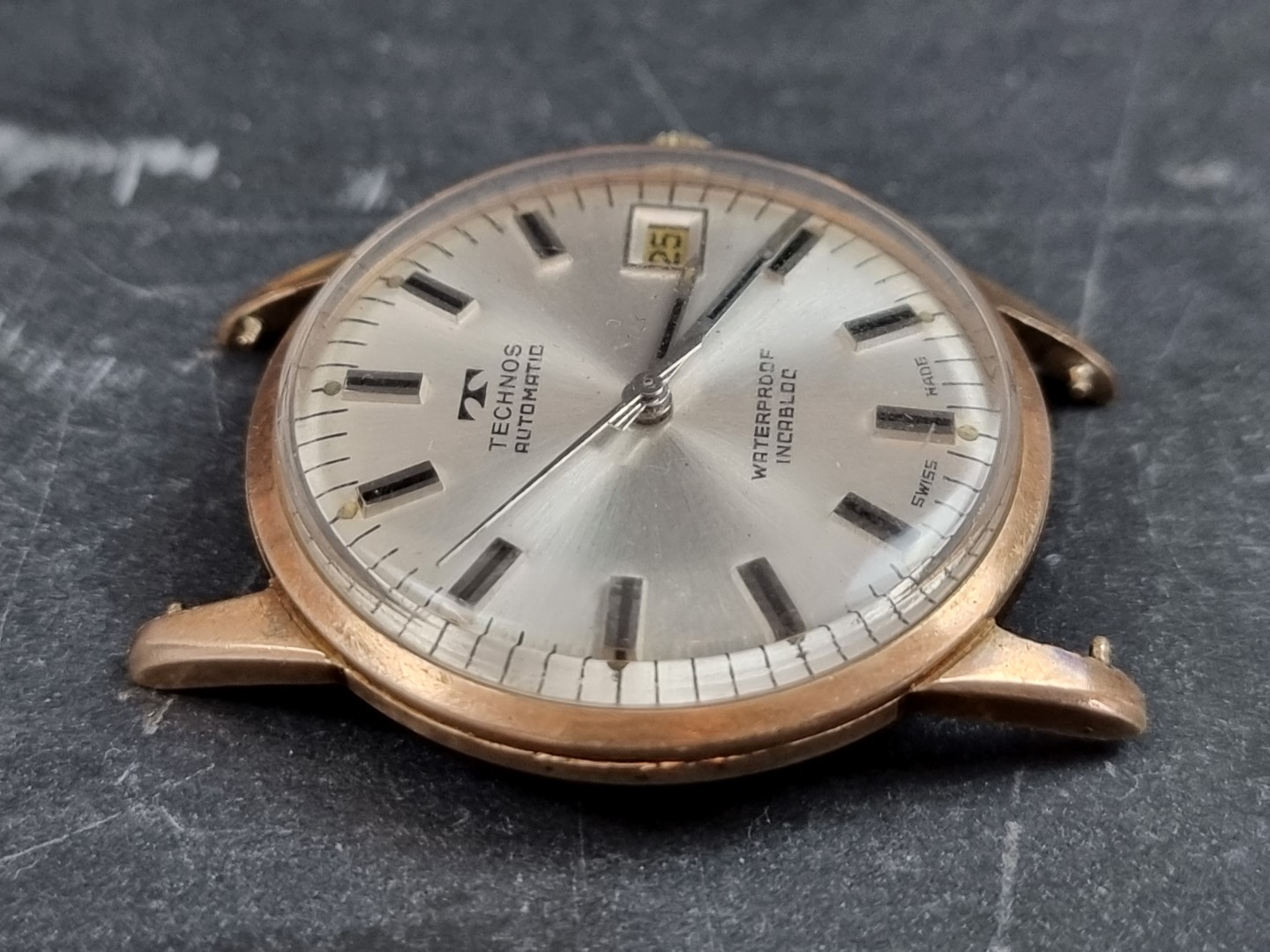 A Technos 9ct gold automatic wristwatch, 34mm, Ref. 3003, import mark Edinburgh 1965, with later - Image 3 of 5