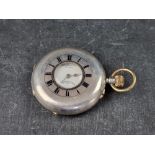 A silver half hunter 'The Field' pocket watch, by J W Benson, with subsidiary seconds, 51mm, stem