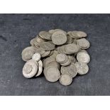 Coins: a quantity of George V and George VI .500 silver coinage, 995g.
