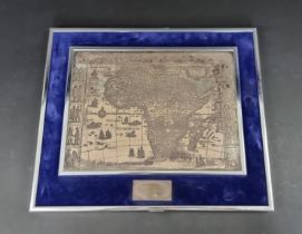 A limited edition white metal map of Africa, by William Bleu, issued in 1980, 38.5m x 32cm.