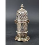 An unusual silver sugar caster, by Charles Stuart Harris, London 1892, 21cm high, 354g.