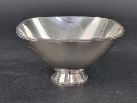 A white metal bowl, by Helene Gardfeldt for CF Carlman, Stockholm 1962, 8cm high.