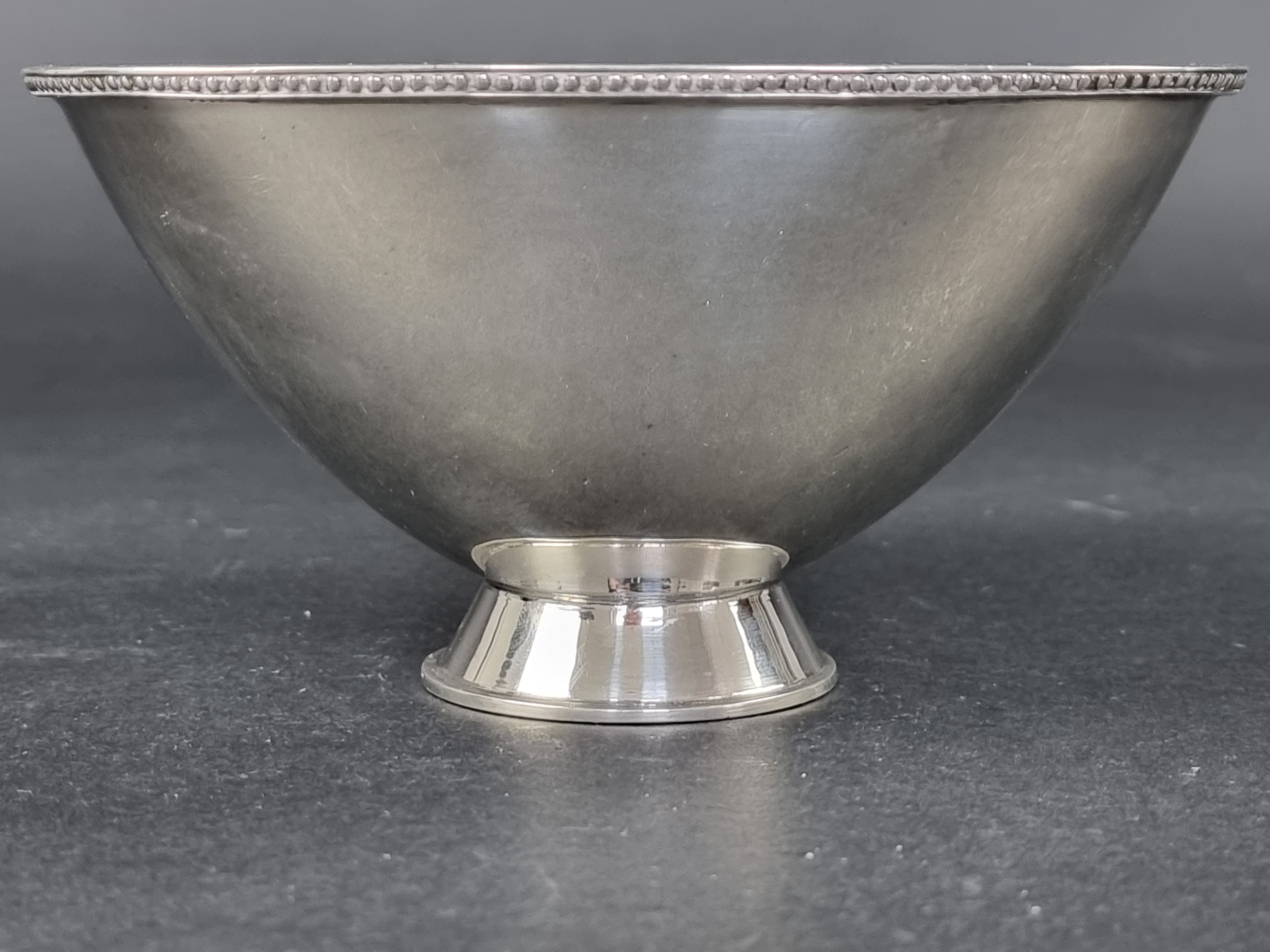 A white metal bowl, by Helene Gardfeldt for CF Carlman, Stockholm 1962, 8cm high. - Image 2 of 3