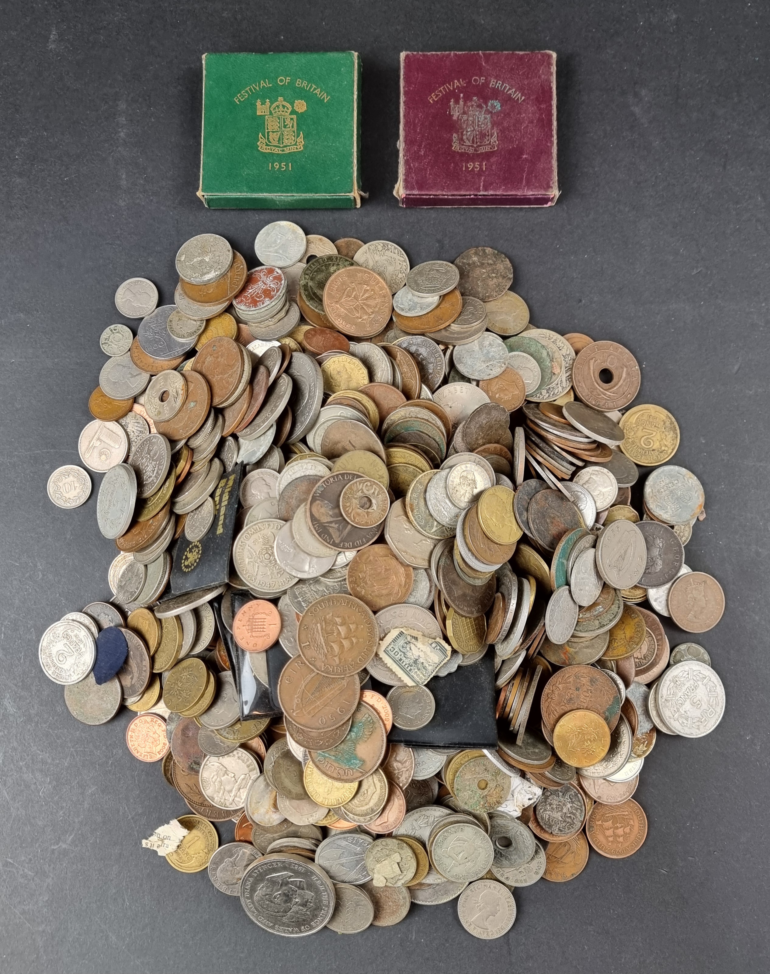 Coins: a quantity of UK and world coins.