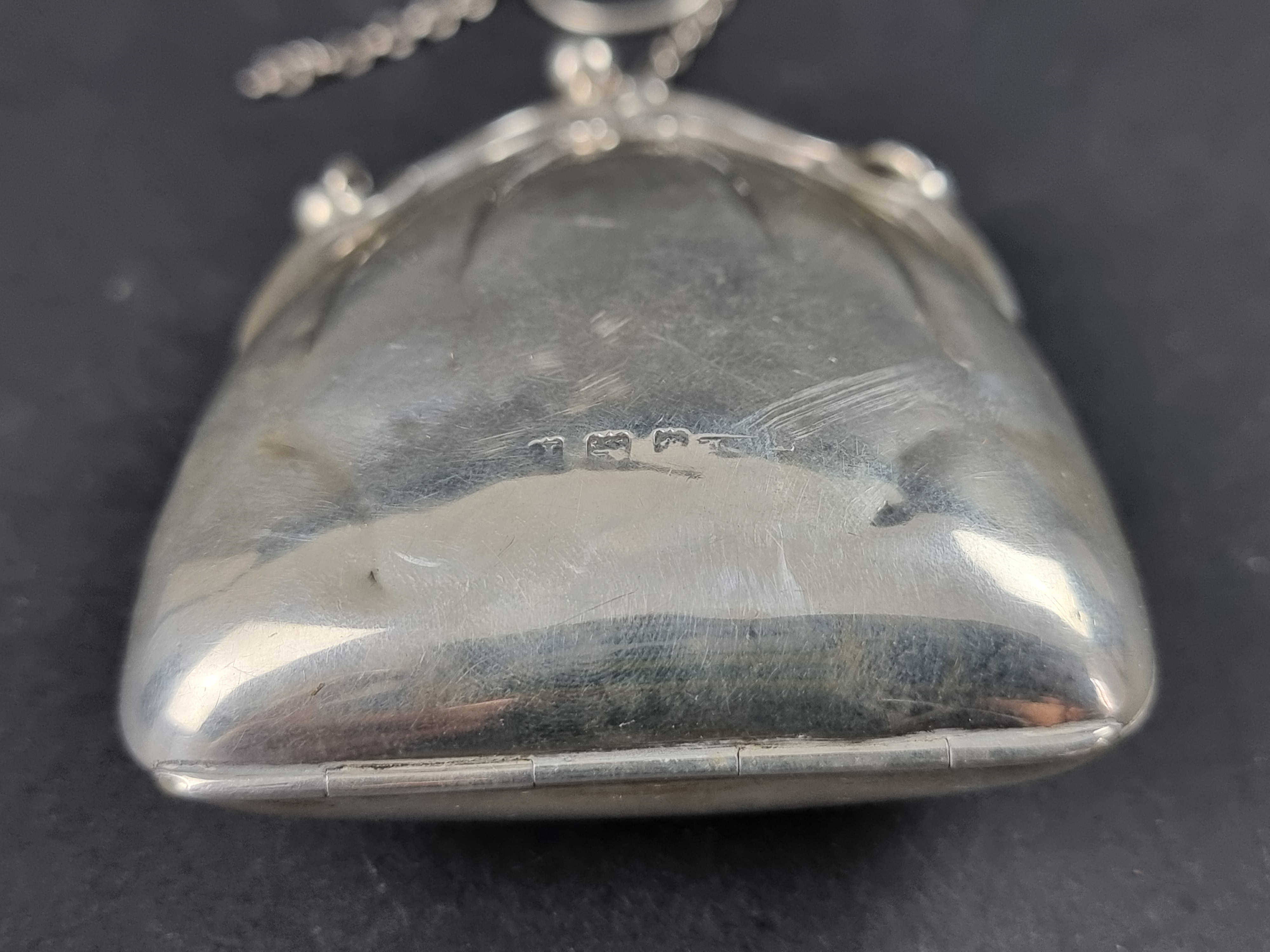 A silver purse, maker's mark rubbed, probably Birmingham 1908, gross weight 67g. - Image 3 of 3