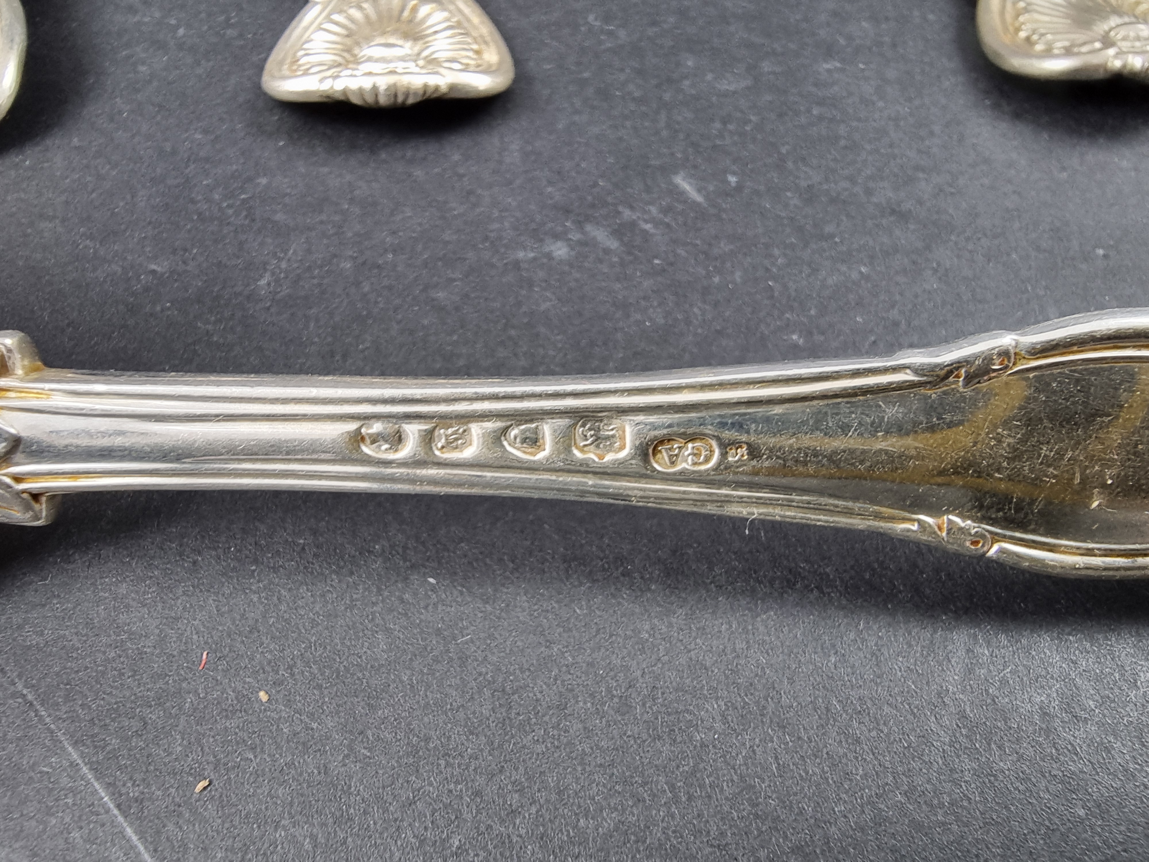 A part canteen of Victorian silver King's pattern cutlery, the majority by Chawner & Co. (George - Image 3 of 4
