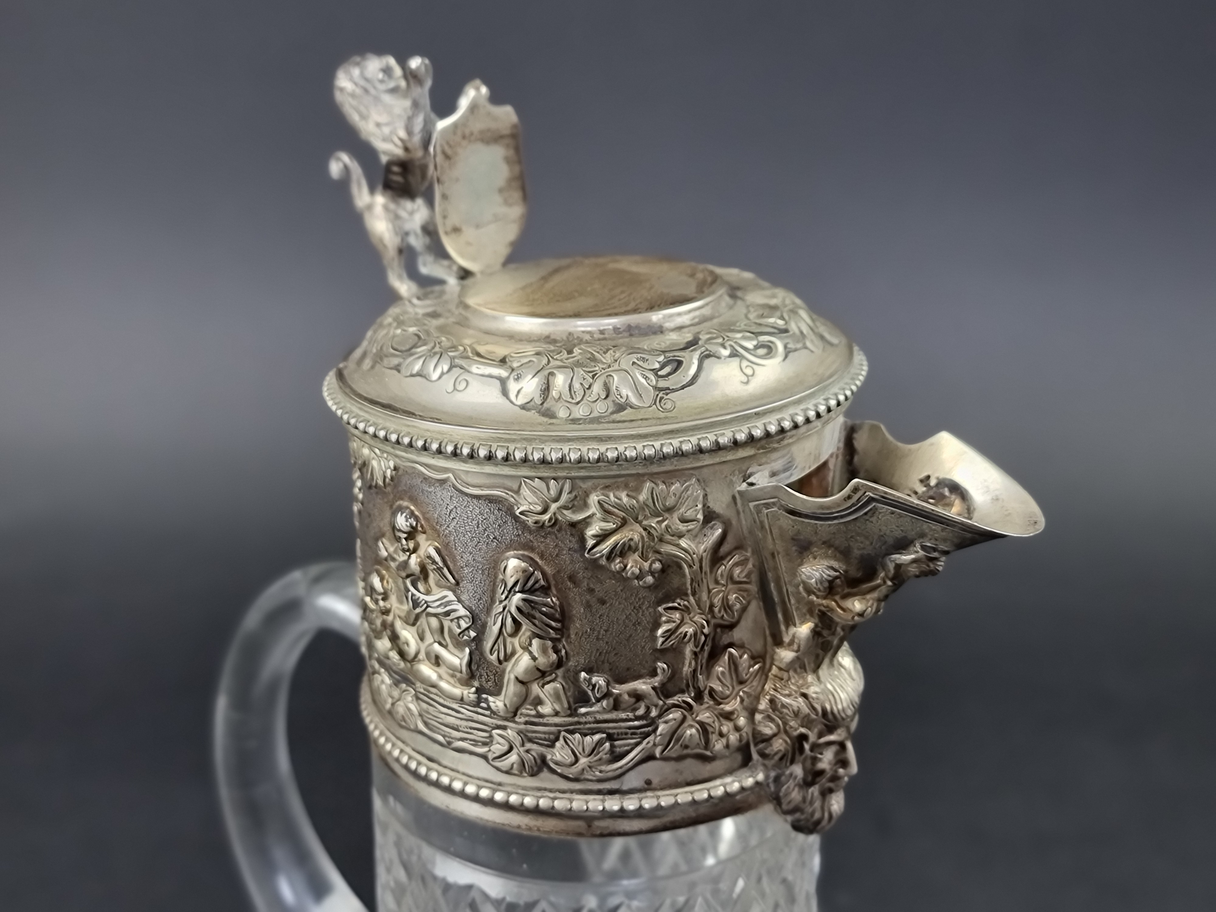 A Portuguese white metal mounted claret jug, by Topazio, 28.5cm high. - Image 3 of 4