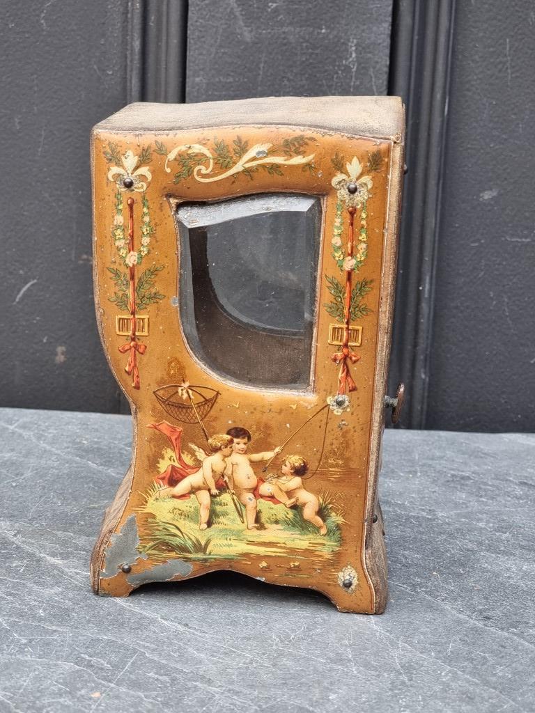 A vintage French novelty sedan chair pocket watch display case, 16.5cm high. - Image 3 of 5