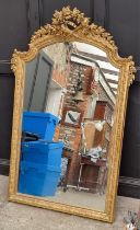 A large Victorian gilt framed wall mirror, 186 x 118cm.
