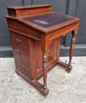 A late Victorian mahogany Davenport, 55.5cm wide.