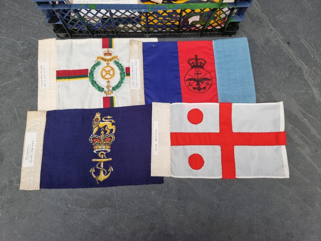 An interesting group of nineteen car bonnet flags and pennants, mostly military. Provenance: Admiral - Image 2 of 5