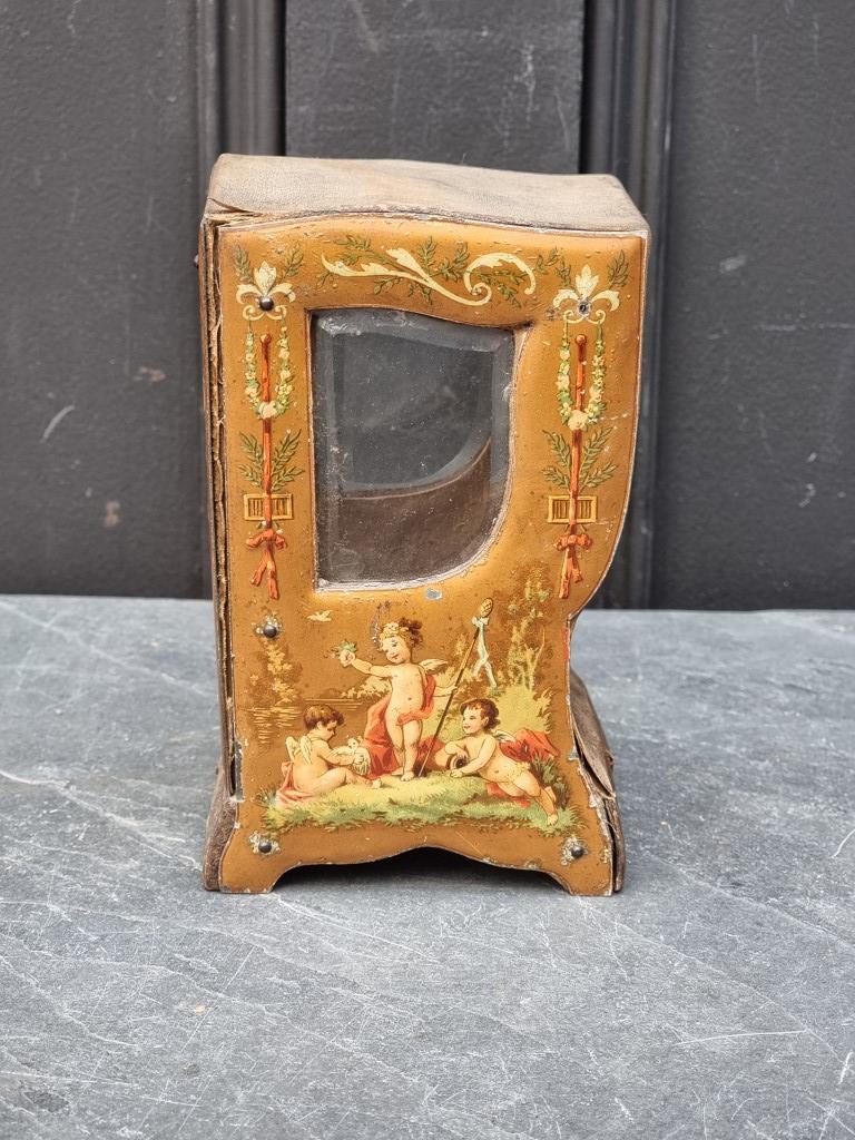 A vintage French novelty sedan chair pocket watch display case, 16.5cm high. - Image 5 of 5