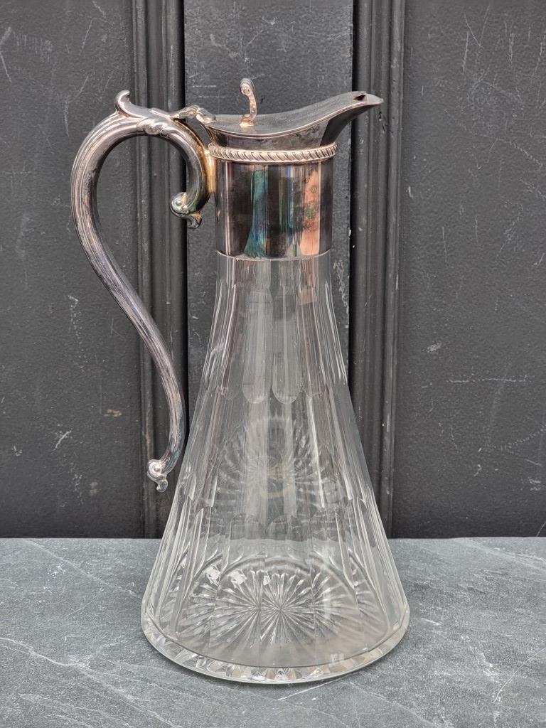 A cut glass and electroplate mounted claret jug, 28.5cm high. - Image 2 of 2