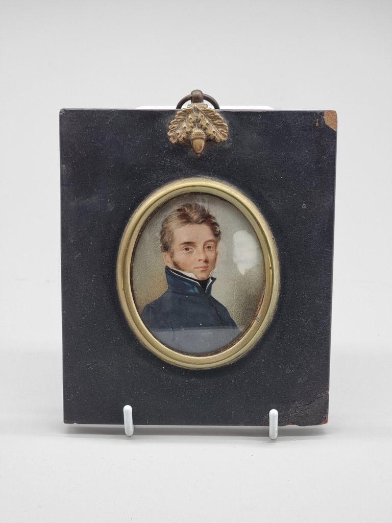 British School, early 19th century, head and shoulders portrait miniature of a gentleman, on