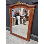An early 20th century mahogany, satinwood crossbanded and gilt brass mounted overmantel mirror,
