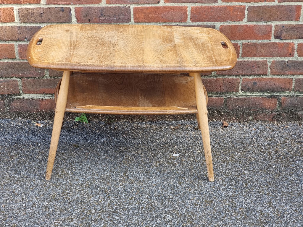 A mid-century Ercol 457 butler's tray coffee table.