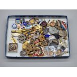 A collection of military badges, medals and related.