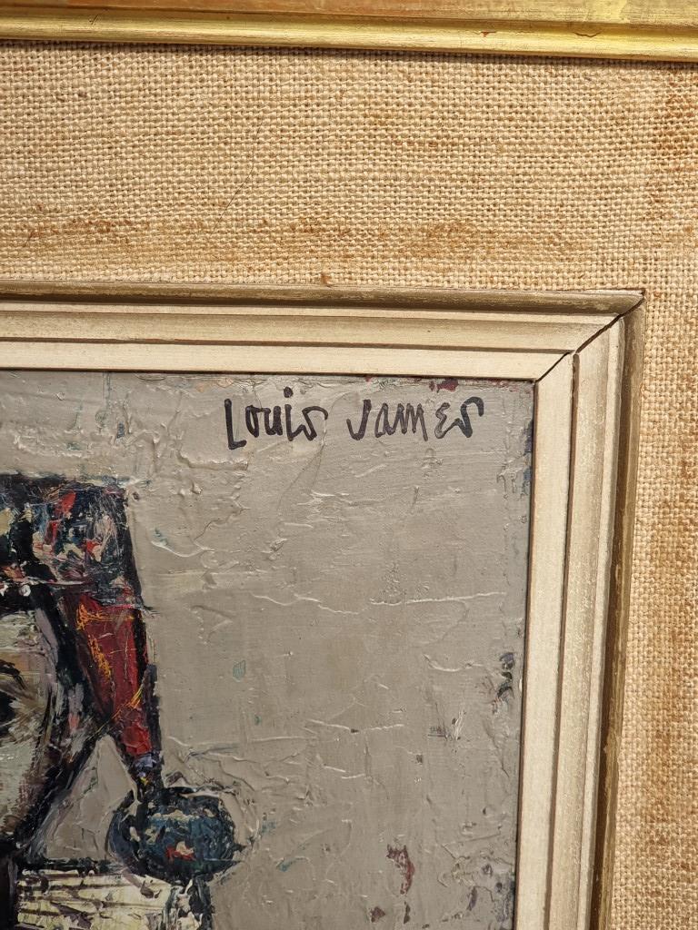 Louis James, 'Boy in a Festival Costume', signed, inscribed and labelled verso, oil on board, 25 x - Image 3 of 5