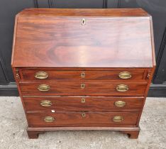 A George III mahogany bureau, 95.5cm wide.