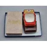 A vintage Japanese Global GR-711 6-Transitor pocket radio, with instructions, leather case, outer