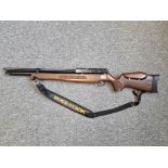 A Hatsan BT65-RB 0.22 cal bolt action PCP air rifle, with two magazines, threaded for sound rod,