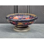 A Moorcroft Pottery for Liberty & Co 'Pomegranate' pattern pedestal bowl, with 'Tudric' pewter base,