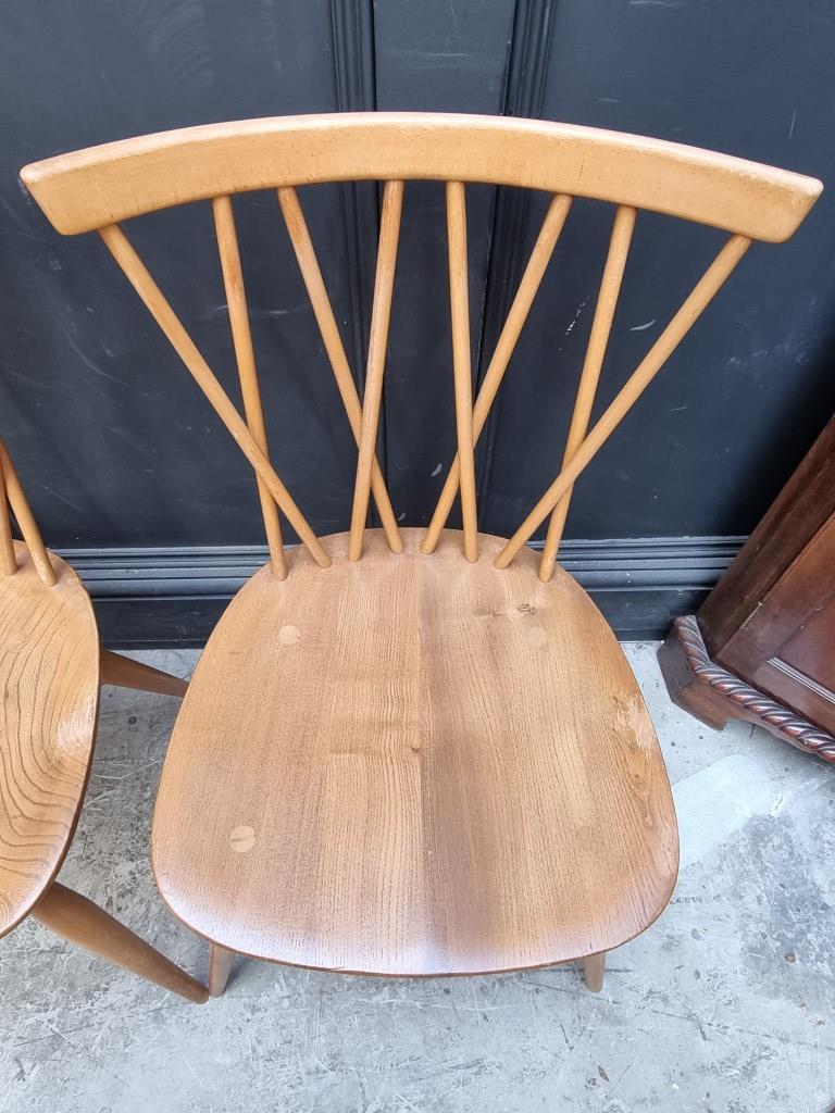 A set of four mid-century Ercol 'Candlestick' dining chairs. - Image 5 of 6