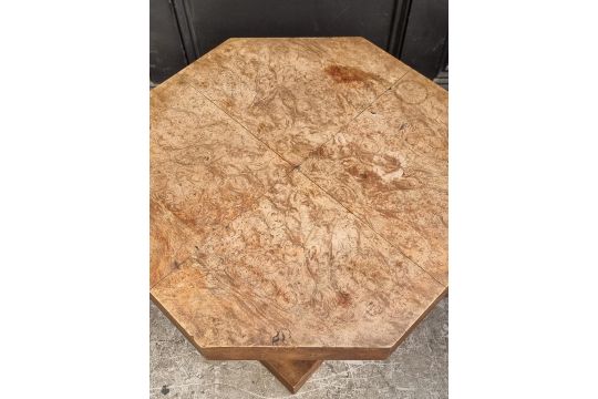 An Art Deco burr walnut octagonal low table, 58.5cm wide. - Image 2 of 3