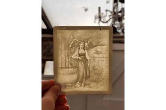 Six 19th century French lithophane panels, largest 13.5 x 11cm. - Image 5 of 7