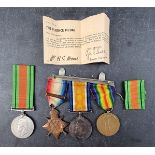 Medals: A WWI trio to L. 11391 Ptr/Cpl R.G Wood 4/R.Fus, to include a 1914 star; together with a