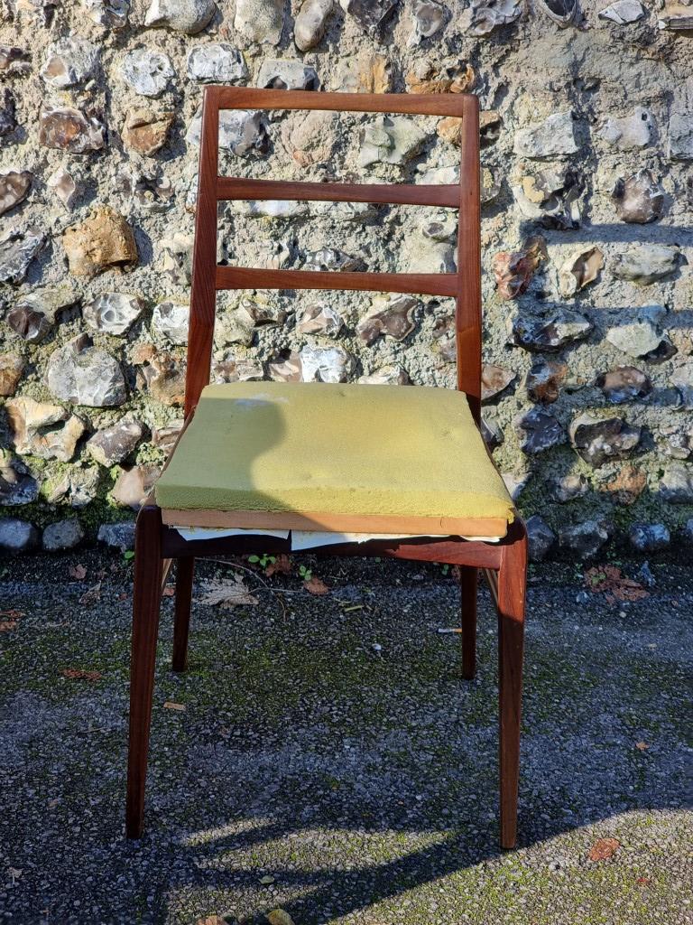 A mid-century afromosia dining table and six chairs, by Richard Hornby for Fyne Lady, the table - Image 3 of 7