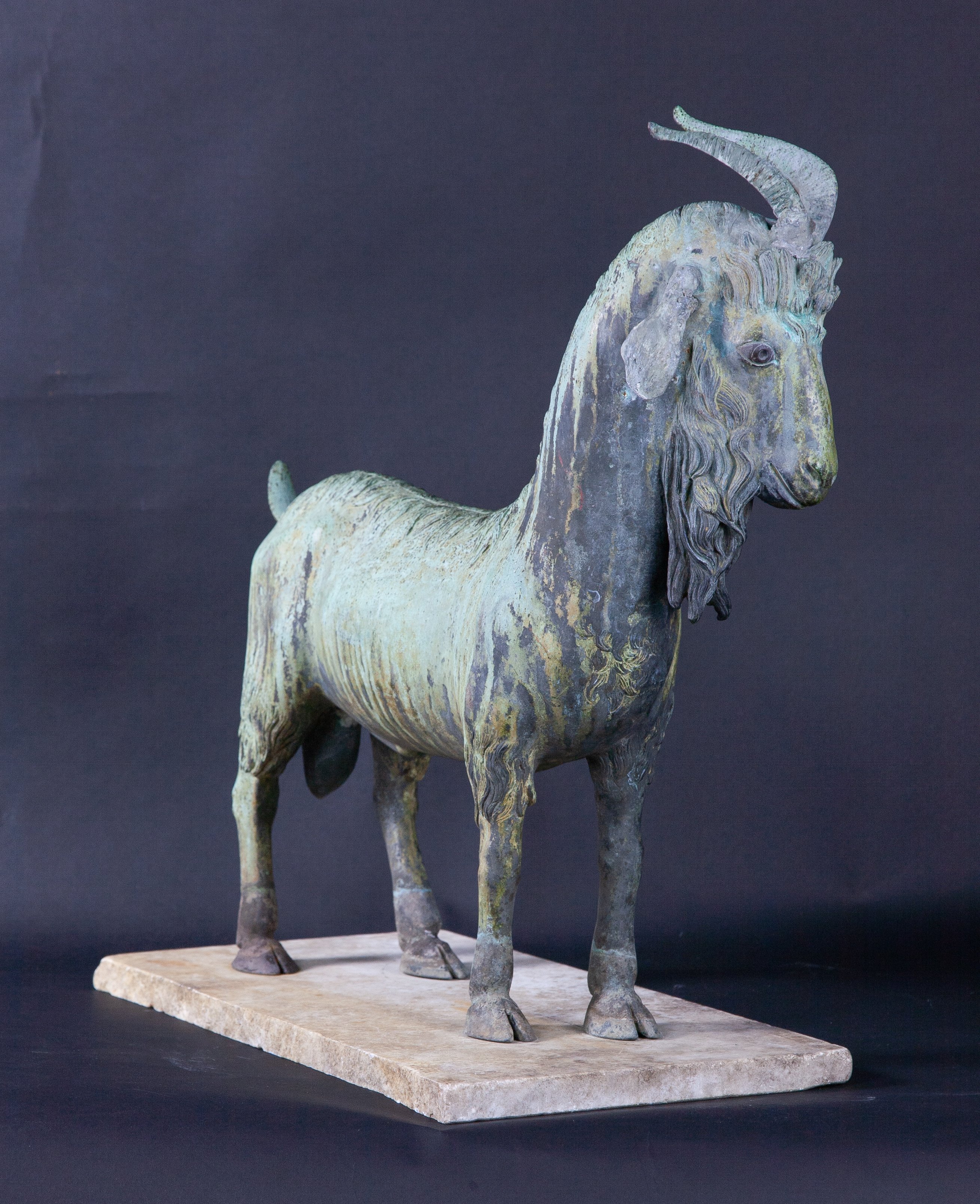 A bronze mountain goat