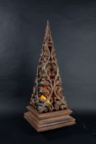 A stoneware architectural element light