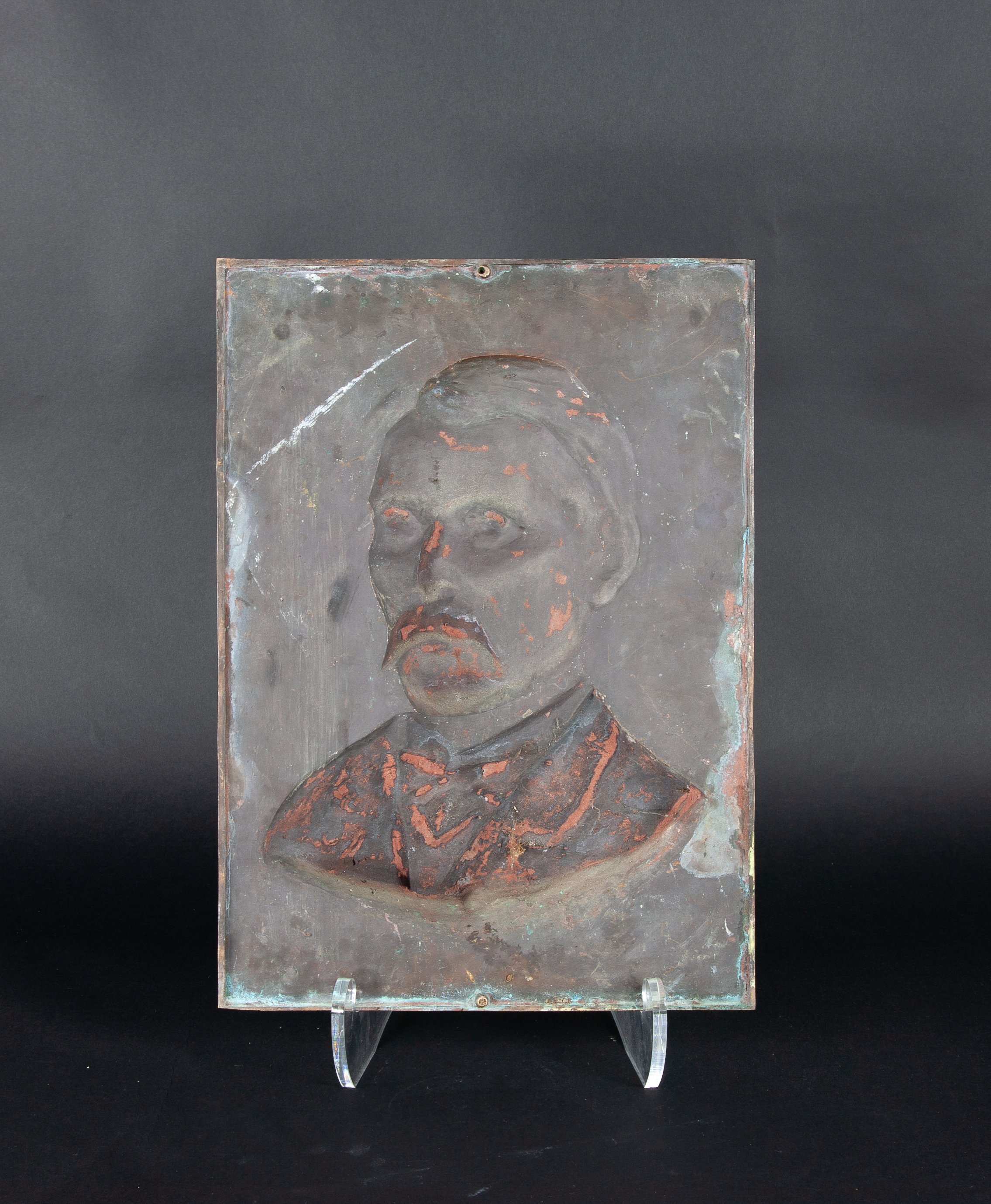 A bronze portrait plaque - Image 2 of 2