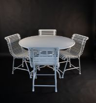 A suite of Arras style wrought iron garden furniture