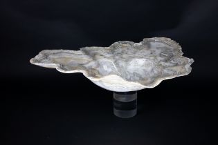 A large polished onyx bowl