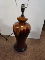 A flambé glazed ceramic table lamp