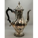 An Edwardian silver coffee pot