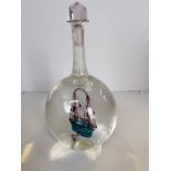 Blown Glass Ship suspended in a Glass Bottle