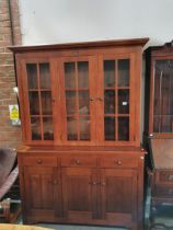 Hand Crafted in The Villages Collection in solid Timber Large Stepback display cabinet