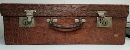 Antique Crocodile leather dressing case