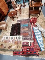 Collection of various Antique and vintage rugs