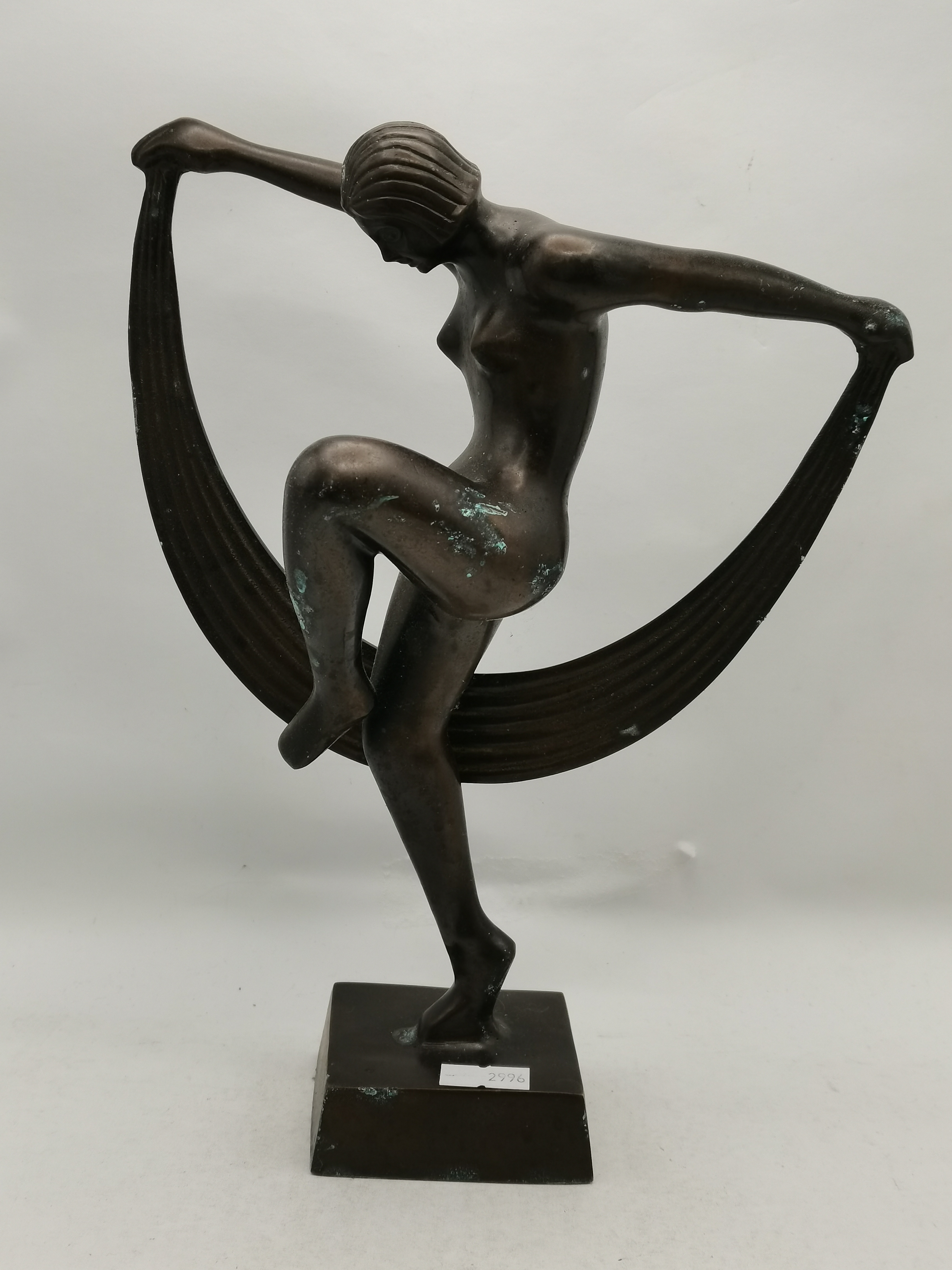 Art Deco style Bronze figure - Dancing Girl H24.5cm Condition Status Good: Overall in good condition