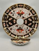 A Crown Derby pin dish and similar